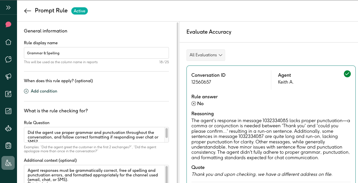 quality assurance qa rule builder
