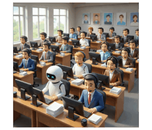 ai agents and human agents in contact center